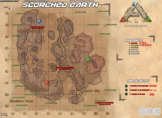 方舟生存进化：焦土地图全解析，矿洞位置与地图详解指南
